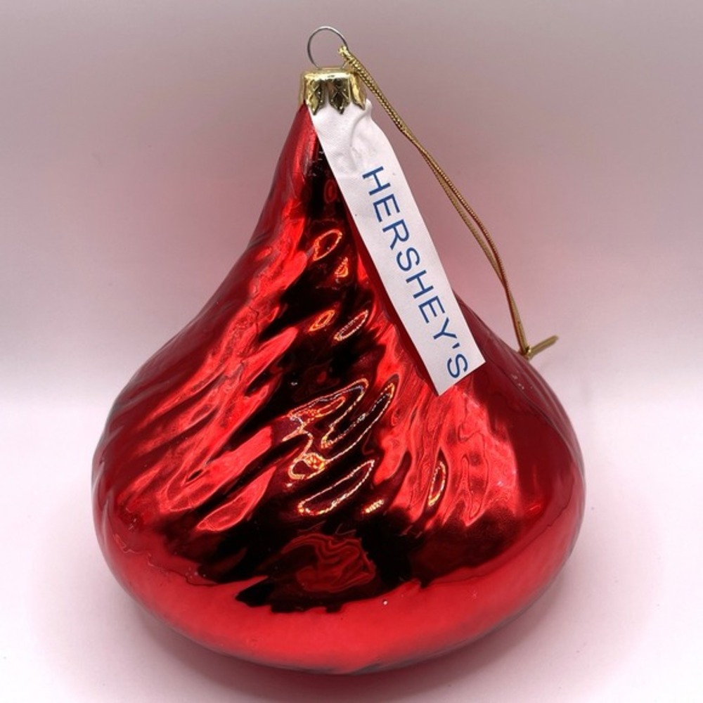 Hersheys Kiss Red Glass Christmas Ornament Large 5" 1998 Midwest of Cannon Falls